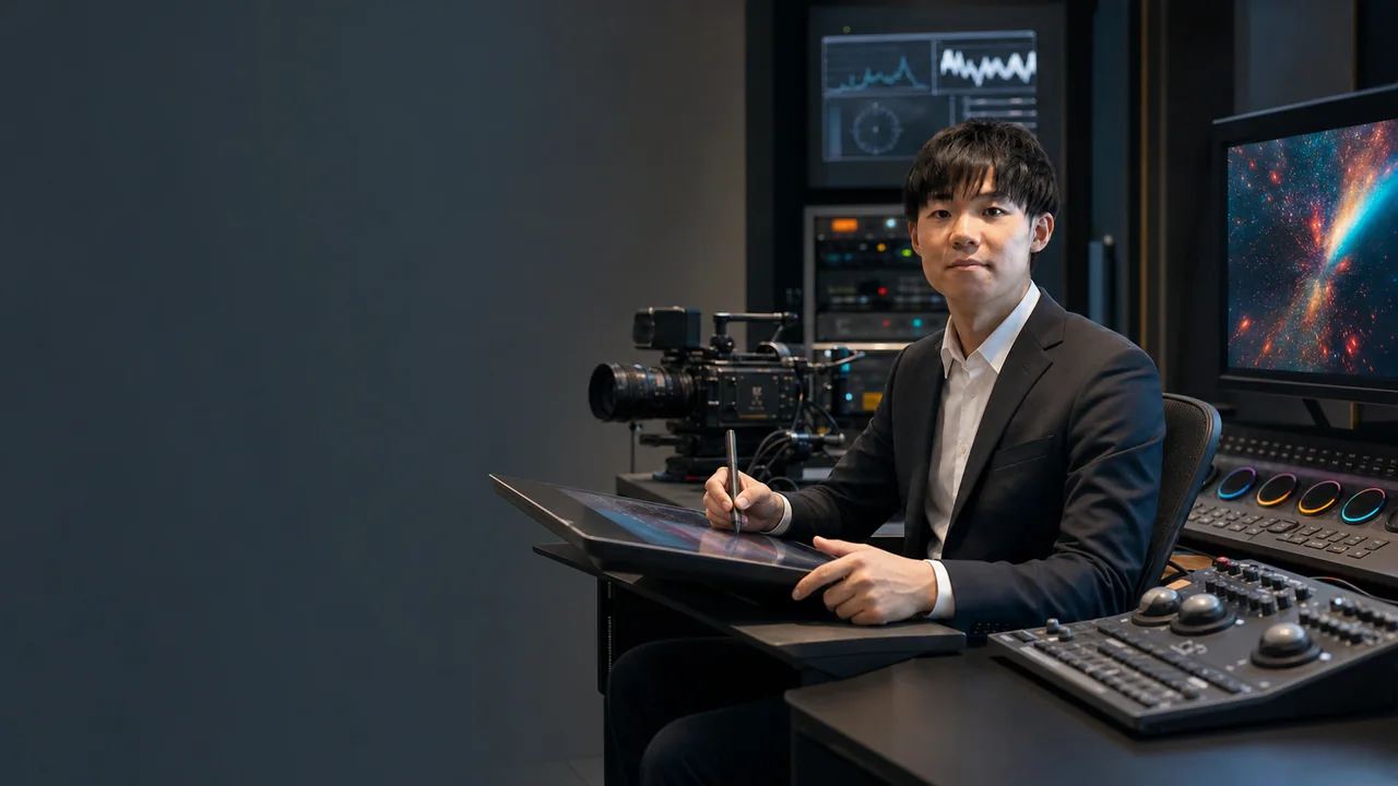 クリエイティブ技術を表す、入力・変換・確認・成果を一続きに置いた触覚的な制作模型