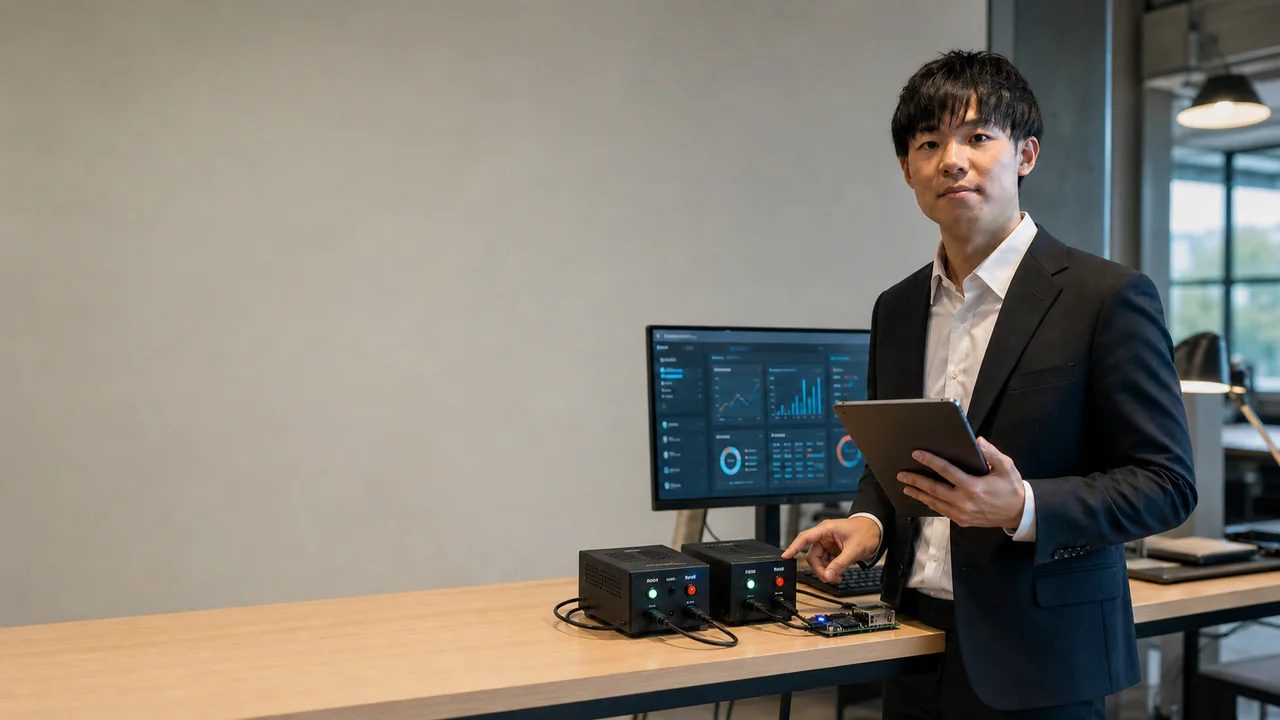 デモを表す、入力・変換・確認・成果を一続きに置いた触覚的な制作模型